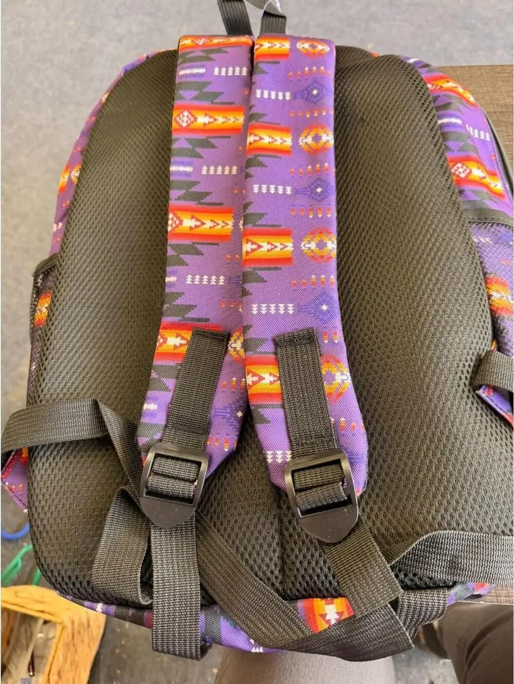 NWT Nu Trendz Southwestern Aztec Print Backpack Purple School Travel Bag